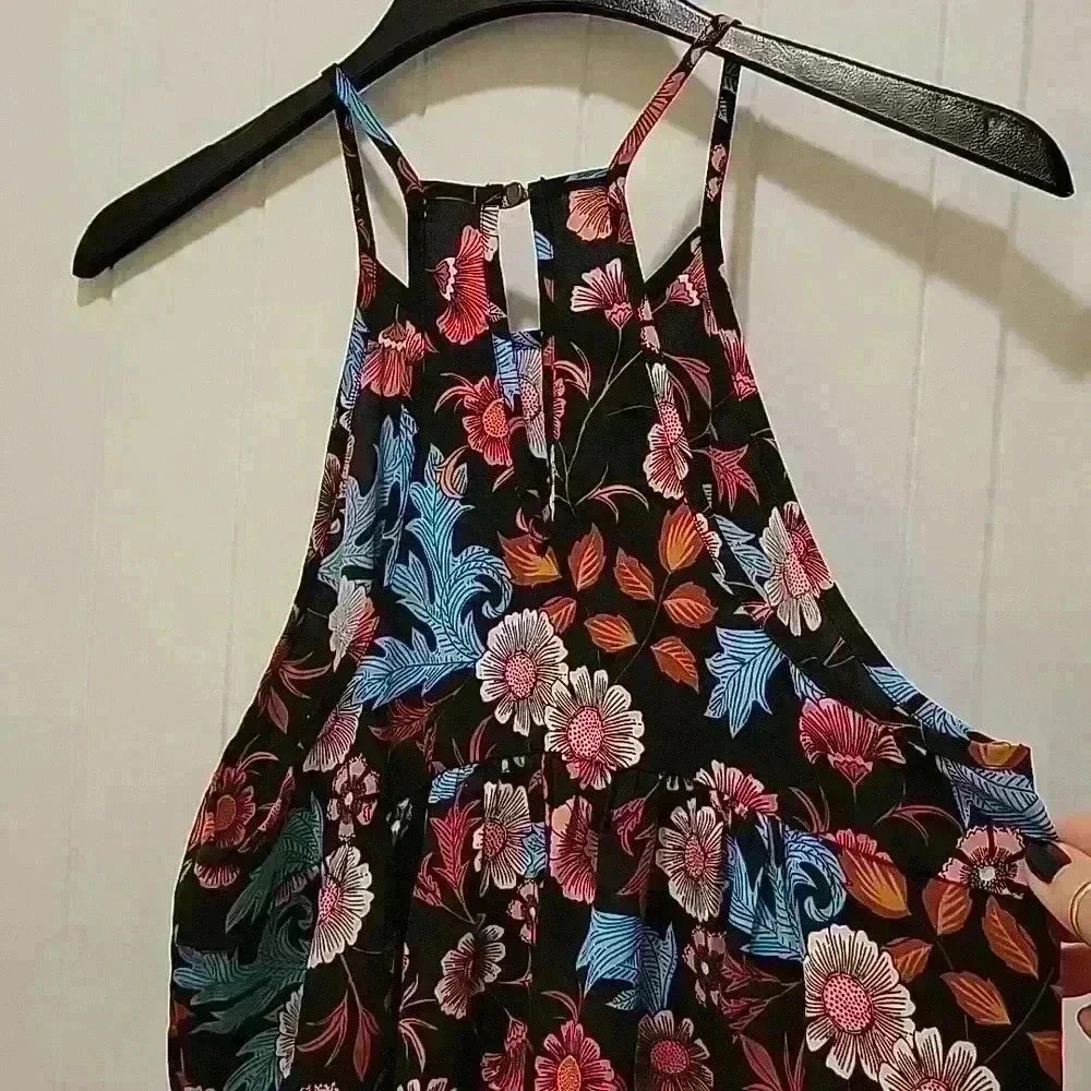 Everly Black Floral Sleeveless Dress Size Large - Picture 5 of 8